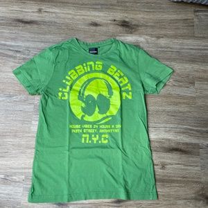 NYC Clubbing Beatz Graphic Tee, US Mens S, Green